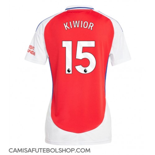 Camisa de time de futebol Arsenal Jakub Kiwior #15 Replicas 1º Equipamento Feminina 2024-25 Manga Curta